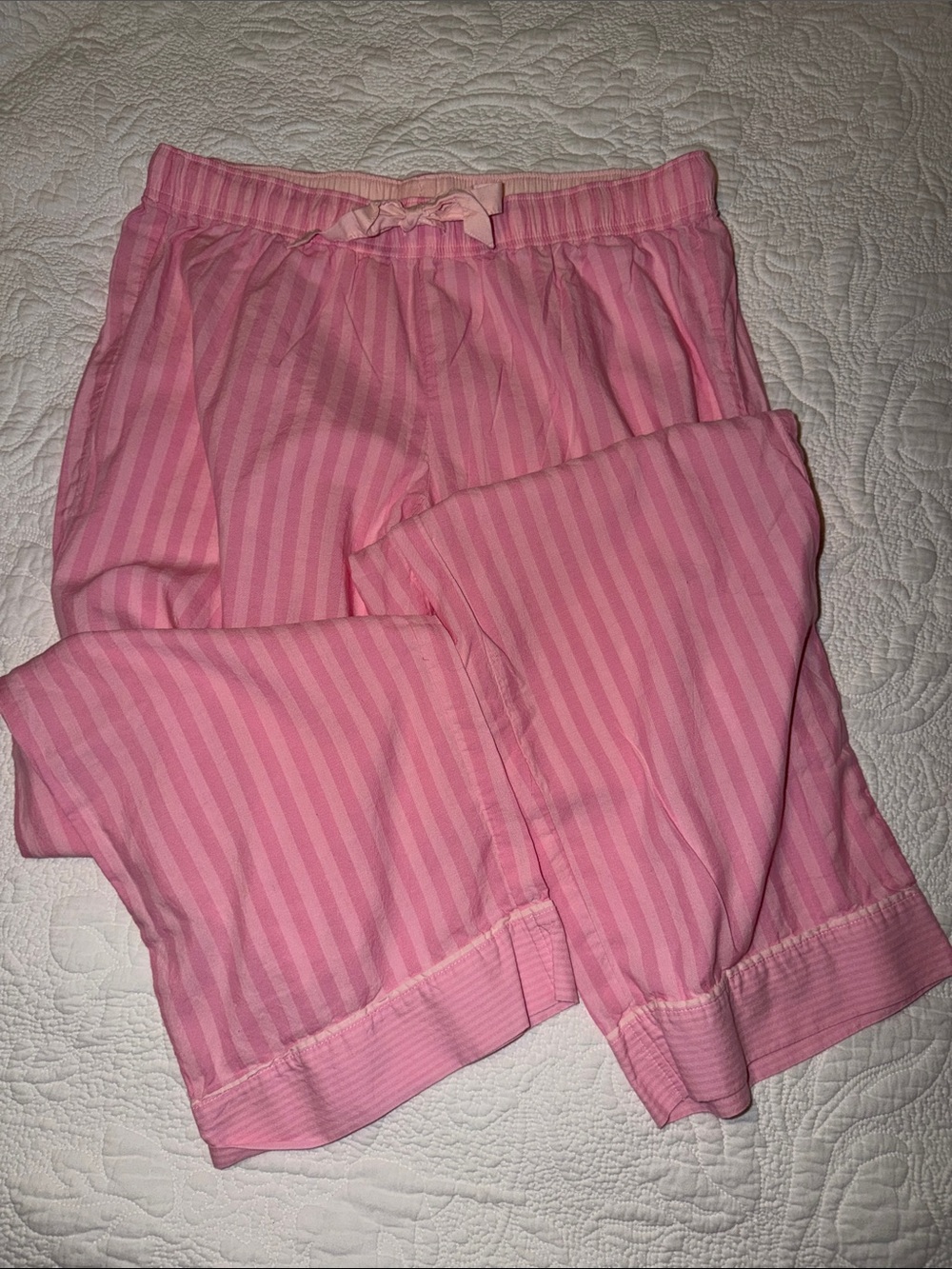 Victoria’s Secret Classic Striped Pink Pajama Set, 3 Pieces, Lightweight Cotton - Picture 4 of 11